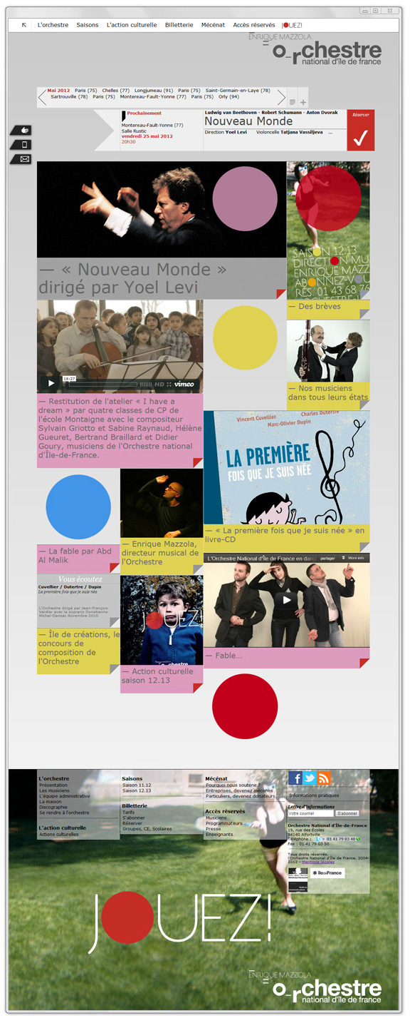 ondif2012 accueil et menu de navigation