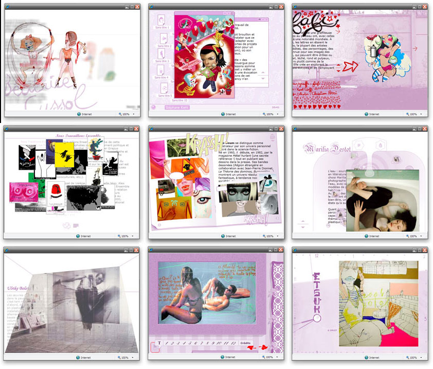 Identité visuelle du webzine Bulbe, galeries virtuelles d'artistes, 2002-2009 Identité visuelle du webzine Bulbe, galeries virtuelles d'artistes, 2002-2009