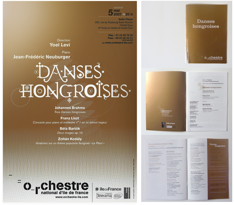 Identité visuelle de saison de l'Orchestre National d'Île de France, affiche de concert, 2006-2007 Identité visuelle de saison de l'Orchestre National d'Île de France, affiche de concert, 2006-2007